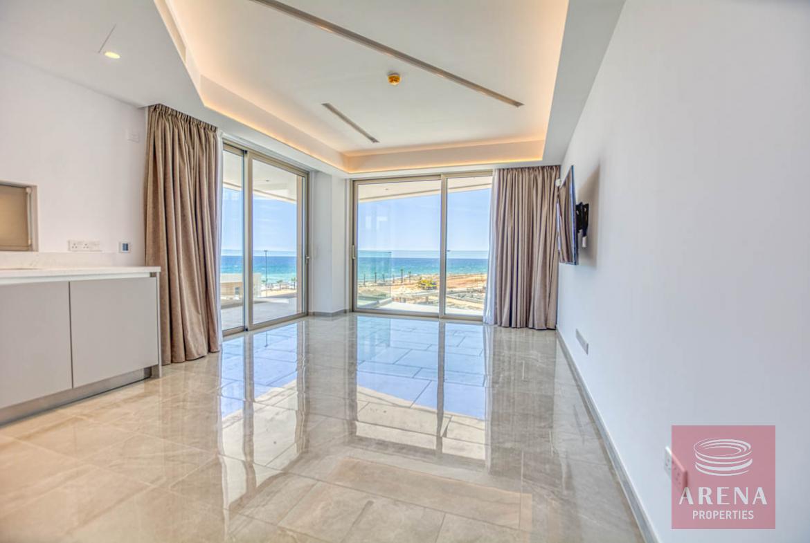 seafront apartment in ayia napa - living area
